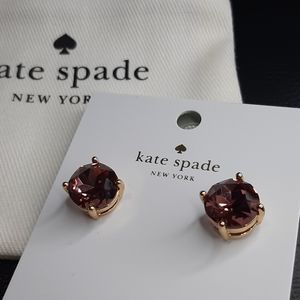 kate spade lilacpetal gumdrop gold stud earrings